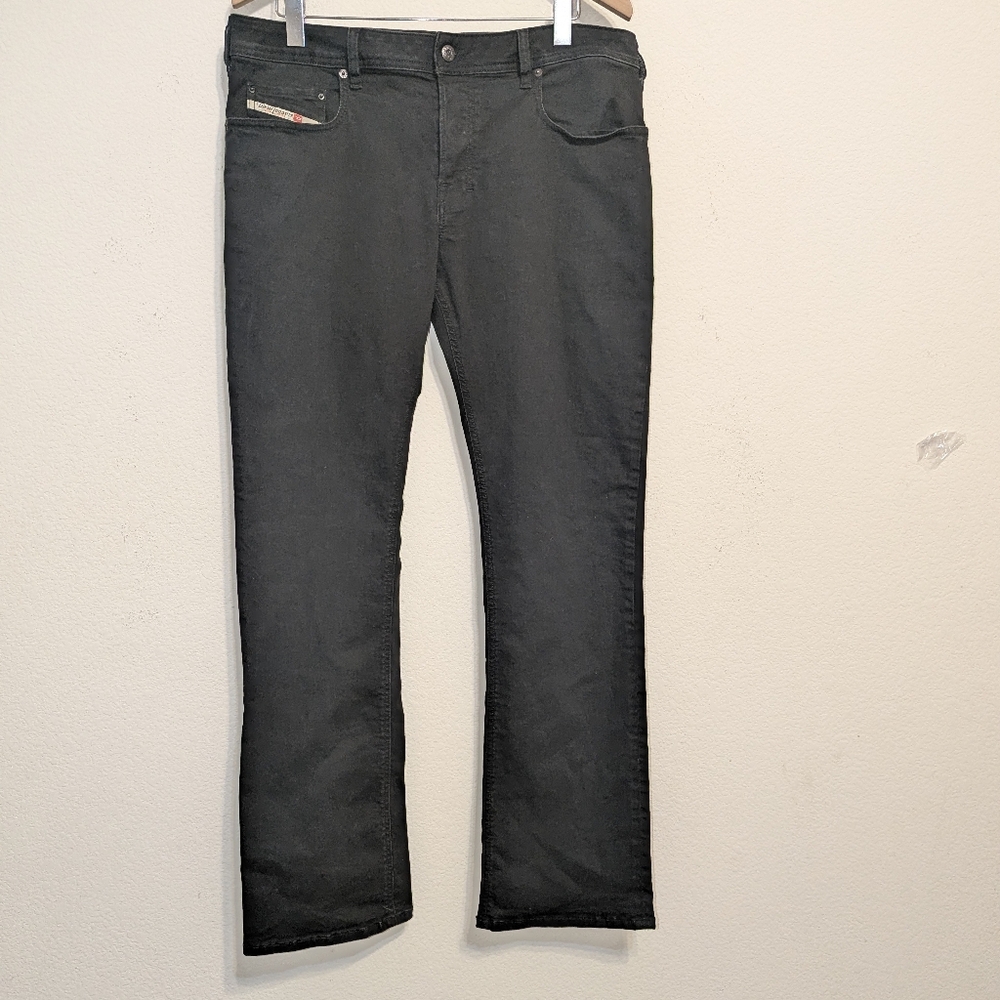 Diesel Mens Zatiny Regular Bootcut Jeans 0R84A Stretch Black $195 Size 36x34